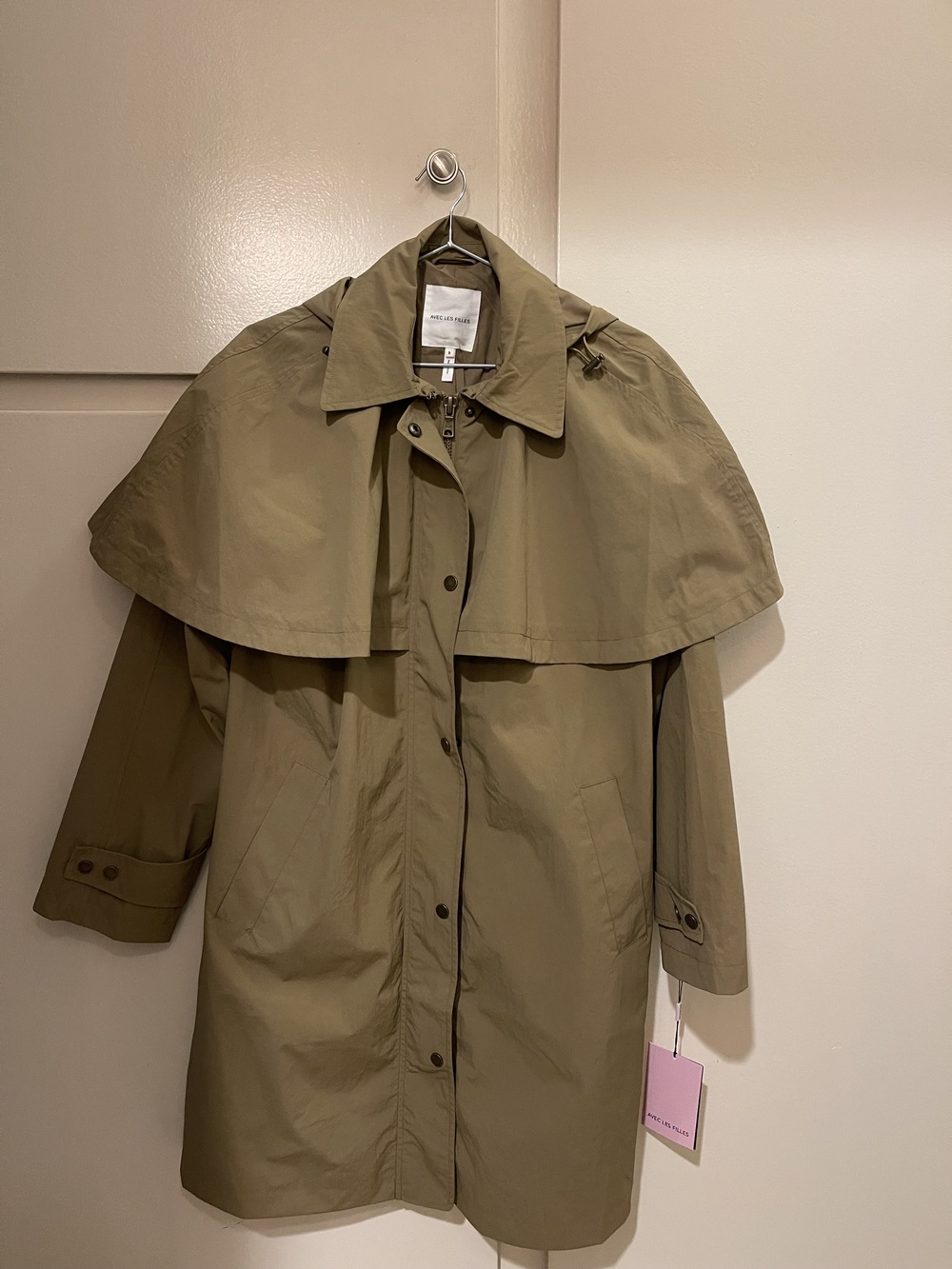 Avec Les Filles Hooded Cape Raincoat